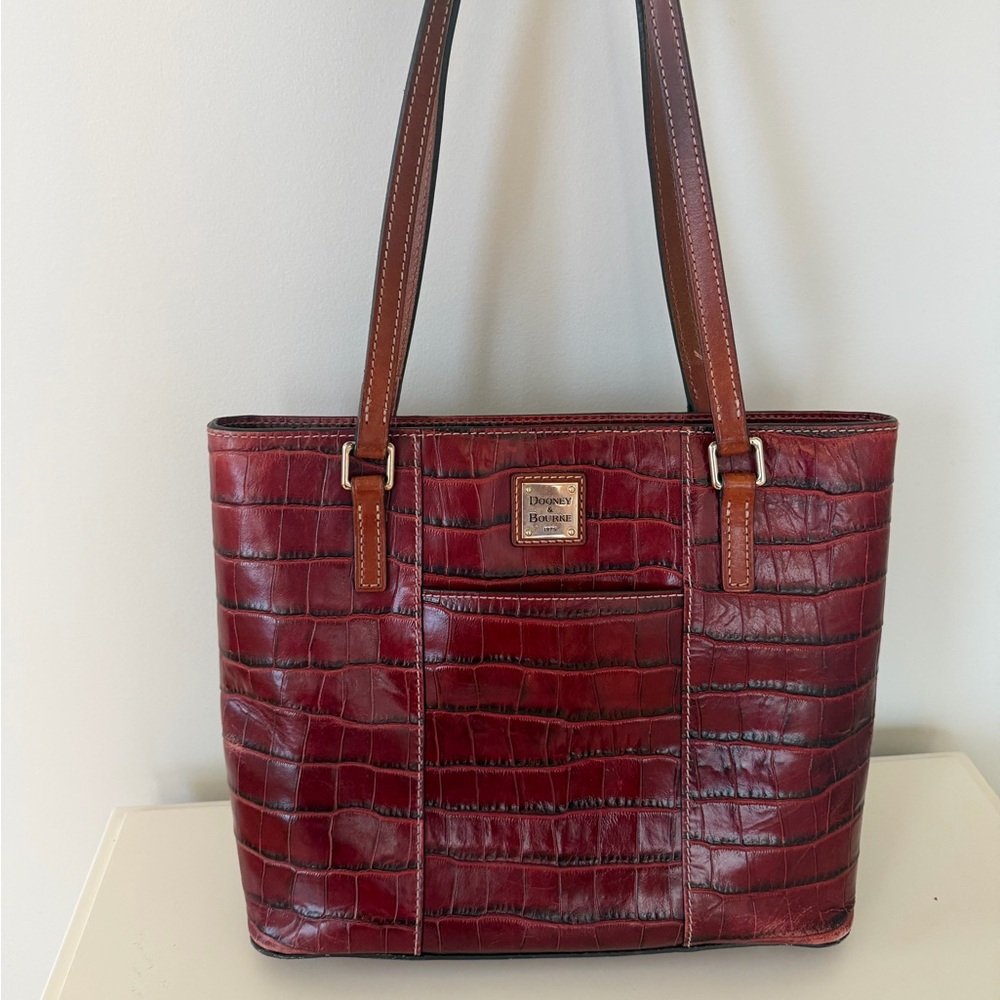 Dooney & Bourke Croc-Embossed Red Tote